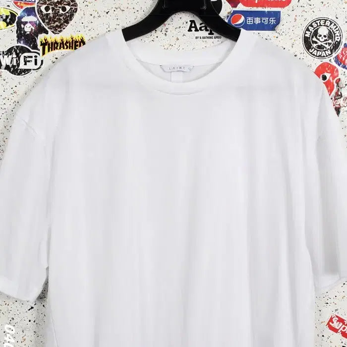 [BUNJANG] LAINE Plain White T-Shirt / 남성L / LAINE 무지 화이트 반팔티셔츠WT 12-117