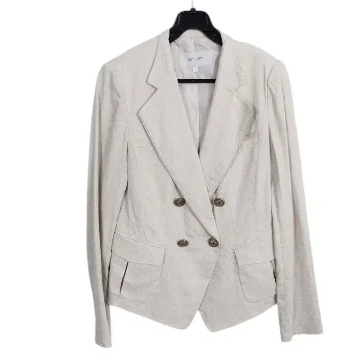 [BUNJANG] On &amp; On Linen Double Breasted Suit Jacket IV (Size 66) / 여성66 / 온앤온 린넨 더블 정장자켓IV 12-118