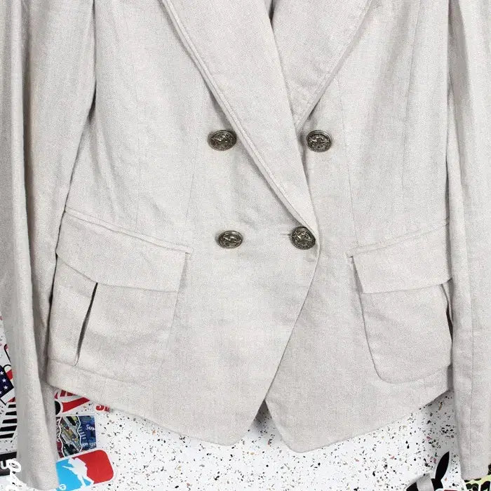 [BUNJANG] On &amp; On Linen Double Breasted Suit Jacket IV (Size 66) / 여성66 / 온앤온 린넨 더블 정장자켓IV 12-118