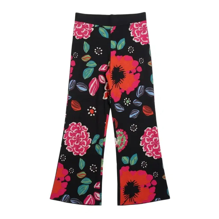 [BUNJANG] Floral Wide Knit Pants / 여성F/ 플로럴 와이드 니트바지 36-109