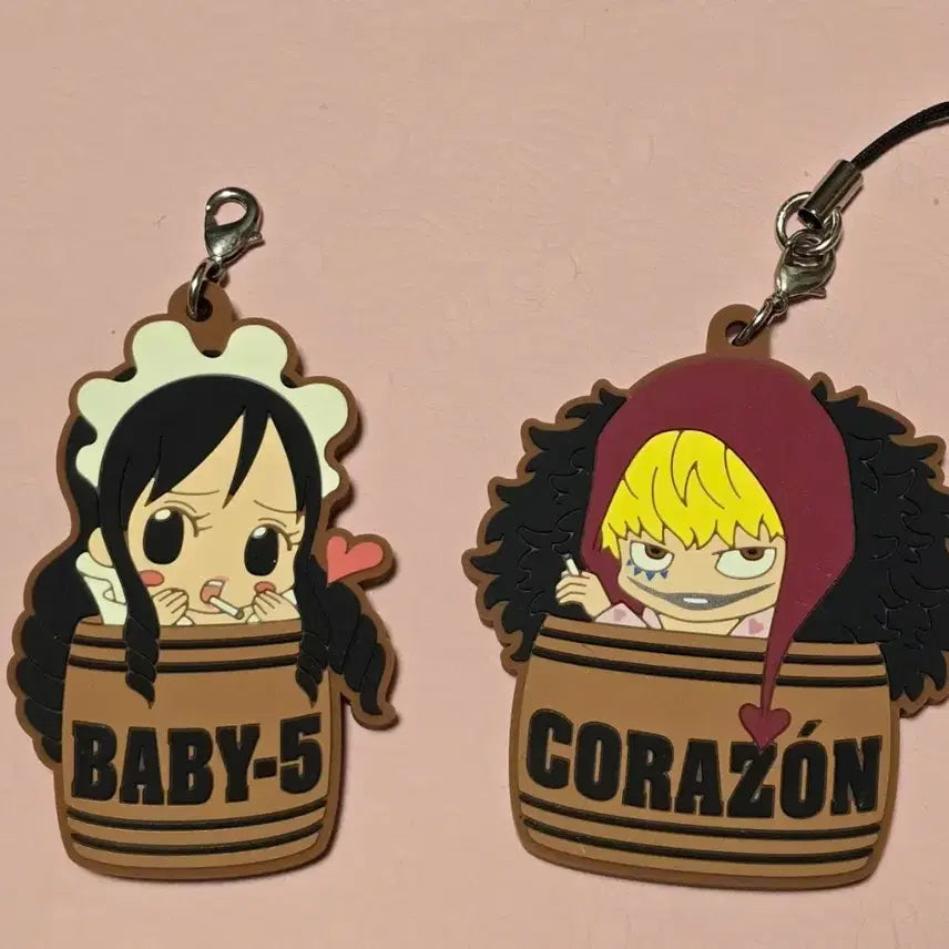 [BUNJANG] One Piece Baby 5 / Corazon Rubber Keyring Set / 원피스 베이비5/ 코라손 러버키링