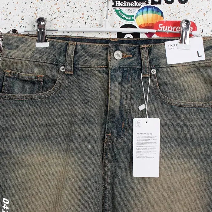[BUNJANG] Spao Washed Denim Skirt / 여성L/ 텍가3만9천 스파오 워싱 데님 스커트 36-121