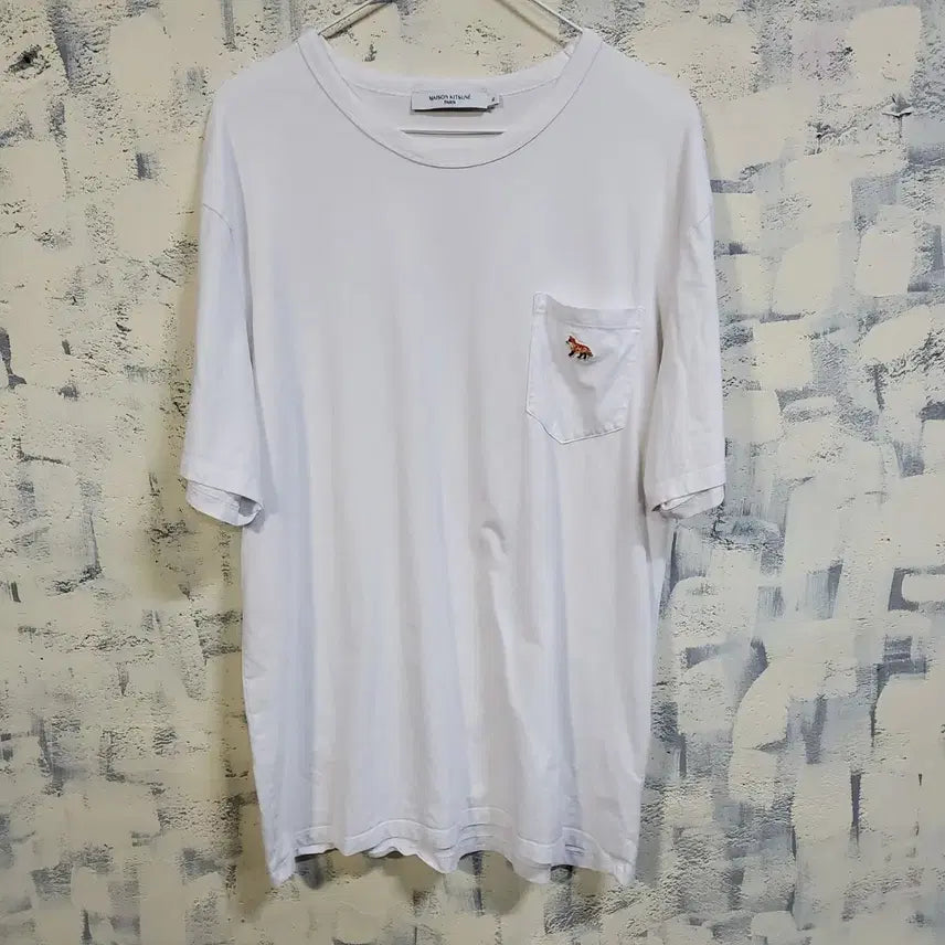 [BUNJANG] Maison Kitsuné Fox Patch Pocket T-Shirt White XL / 메종키츠네 폭스 패치 포켓 반팔 티셔츠 화이트 XL