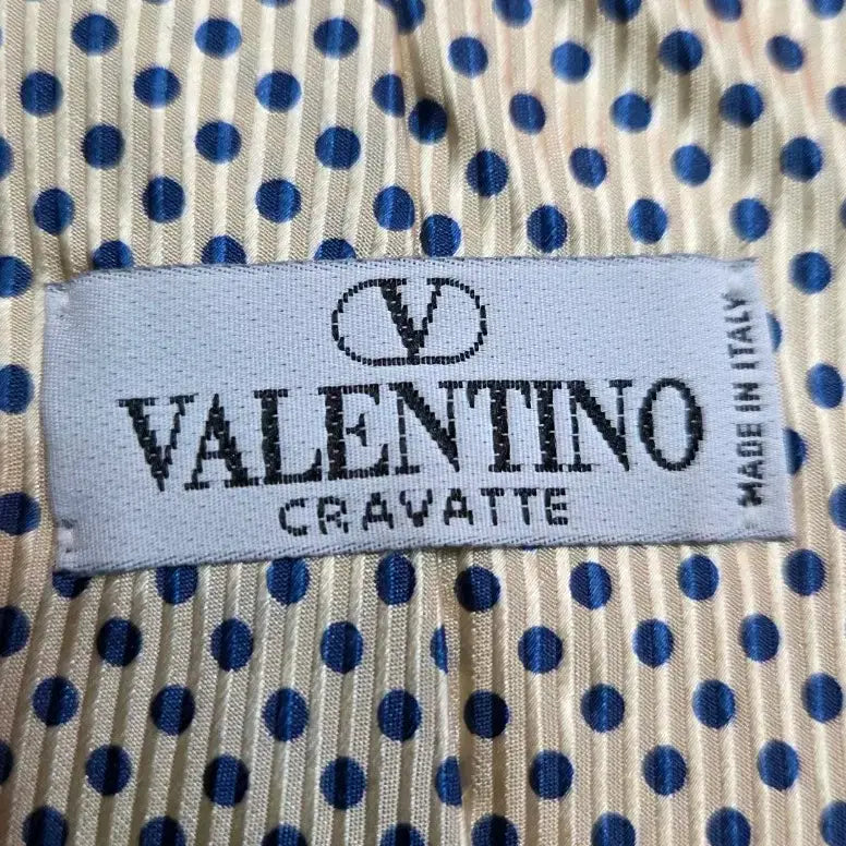[BUNJANG] Valentino Silk Tie / 발렌티노 땡땡이 실크 넥타이 골드 네이비