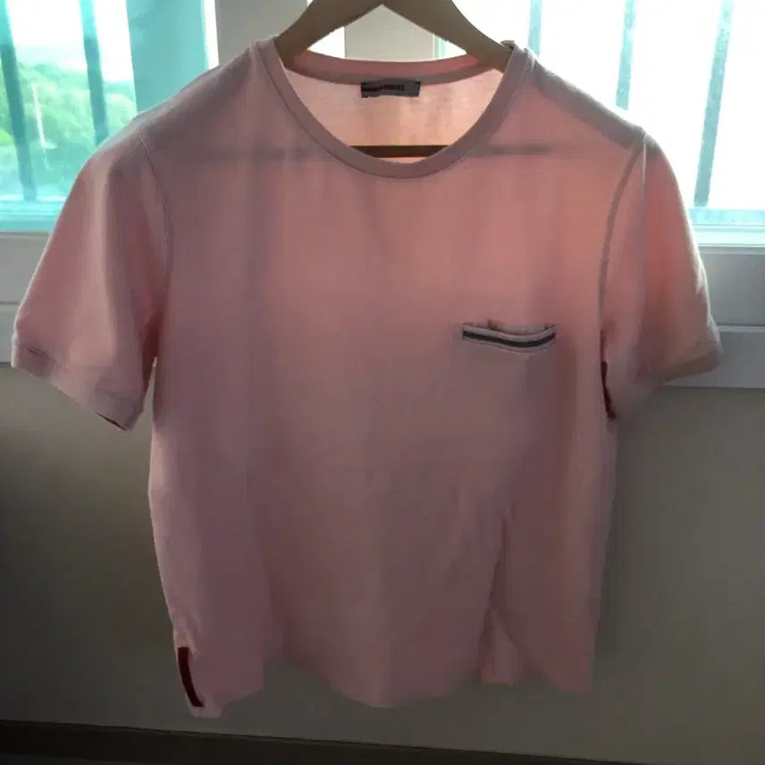 [BUNJANG] Prada Pink Pocket T-shirt / 프라다 핑크 반팔 티셔츠 포켓 L