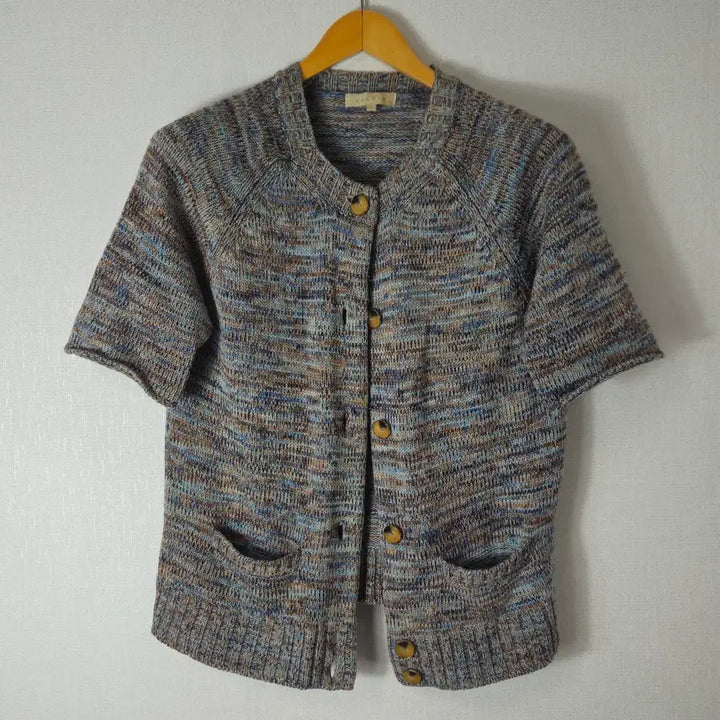 [BUNJANG] Sandro Multicolor Short Sleeve Knit Cardigan / 산드로 SANDRO 여성 멀티컬러 반팔 니트 가디건 3사이즈 (M)