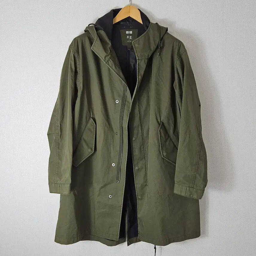 [SOLD OUT] 유니클로 블록테크 피쉬테일 M65 올리브카키 롱자켓 L