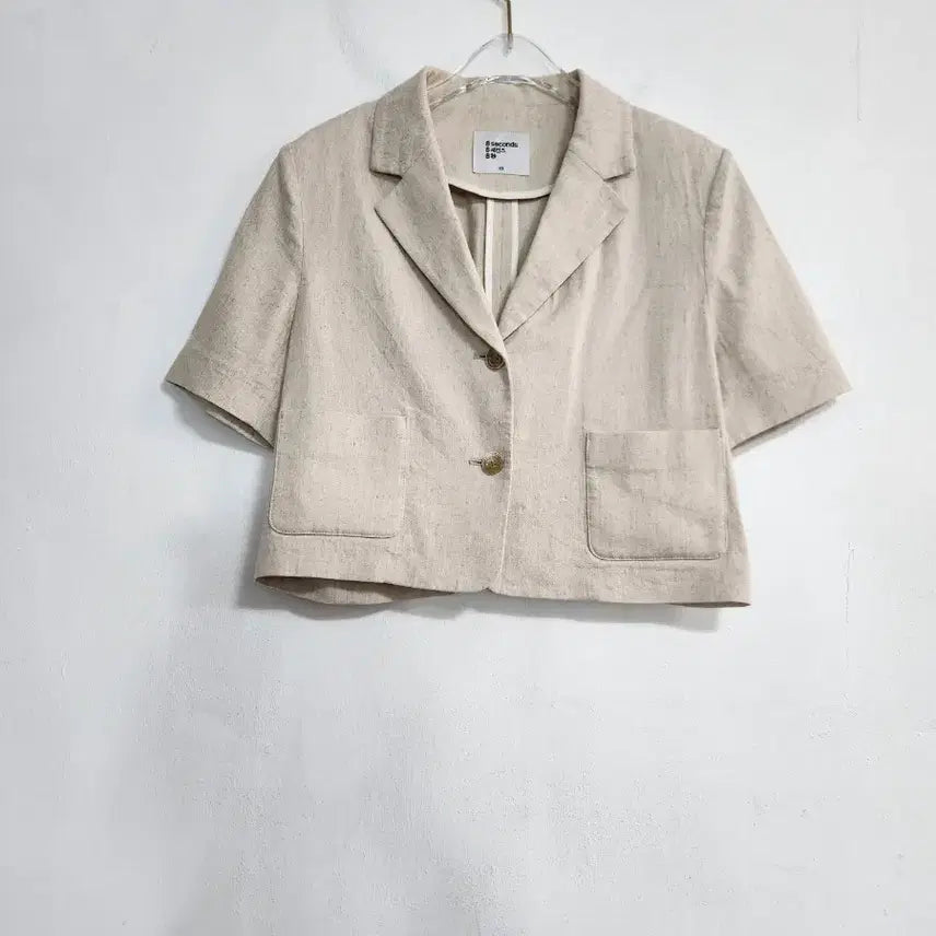[BUNJANG] 8Seconds Linen Blend Crop Jacket (Size 55) / 에잇세컨즈 2023린넨 면혼방 크롭자켓55