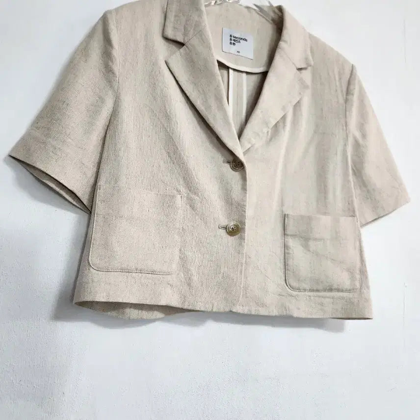 [BUNJANG] 8Seconds Linen Blend Crop Jacket (Size 55) / 에잇세컨즈 2023린넨 면혼방 크롭자켓55