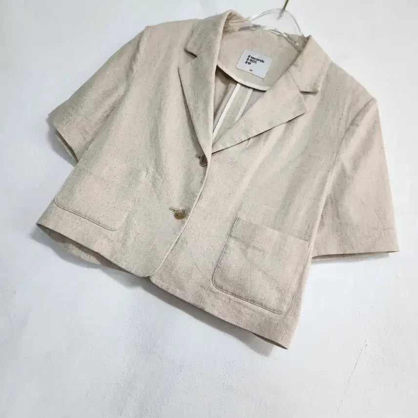 [BUNJANG] 8Seconds Linen Blend Crop Jacket (Size 55) / 에잇세컨즈 2023린넨 면혼방 크롭자켓55
