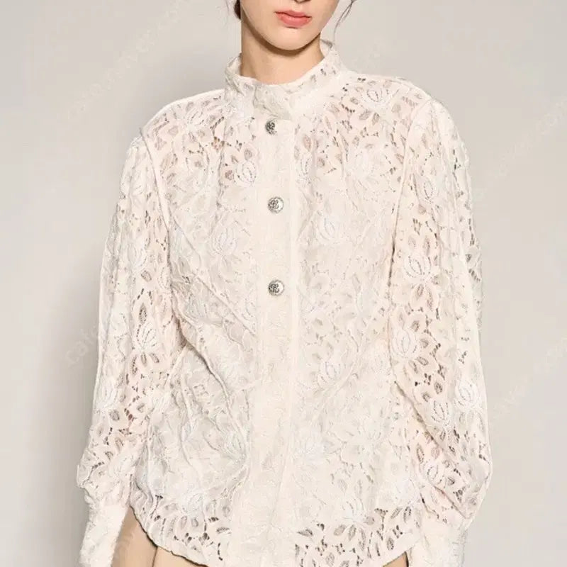 [BUNJANG] Hansom Objekt Lace Blouse / 한섬 오브제 레이스 블라우스 고급 하객룩 정가89만