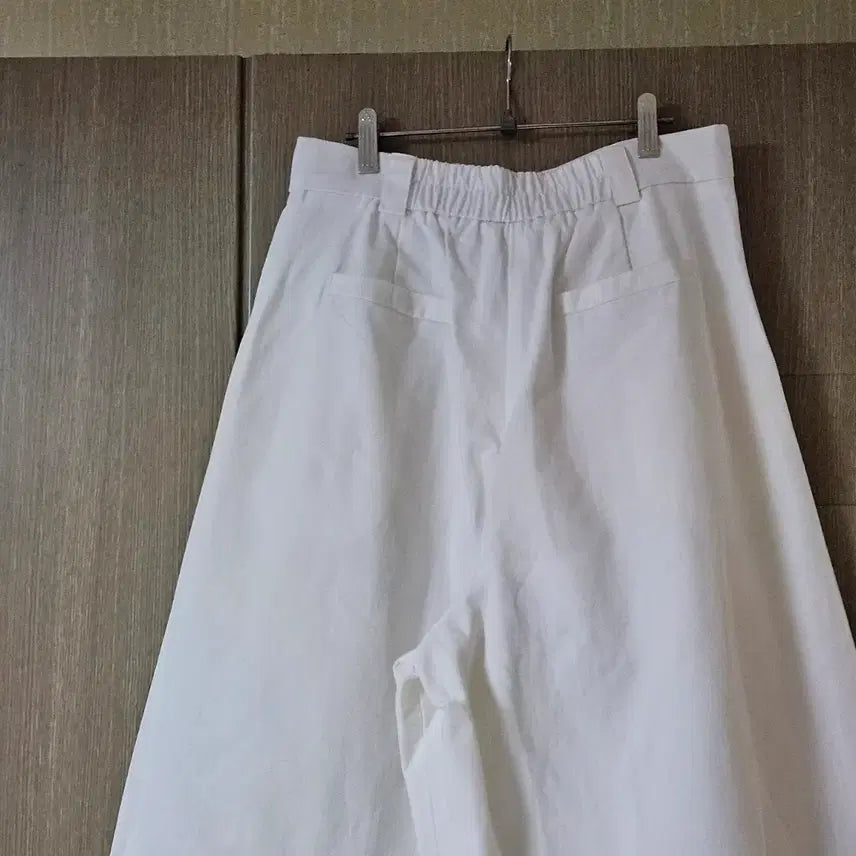 [SOLD OUT] 화이트 와이드 팬츠 통바지 55~66  밴딩 새상품