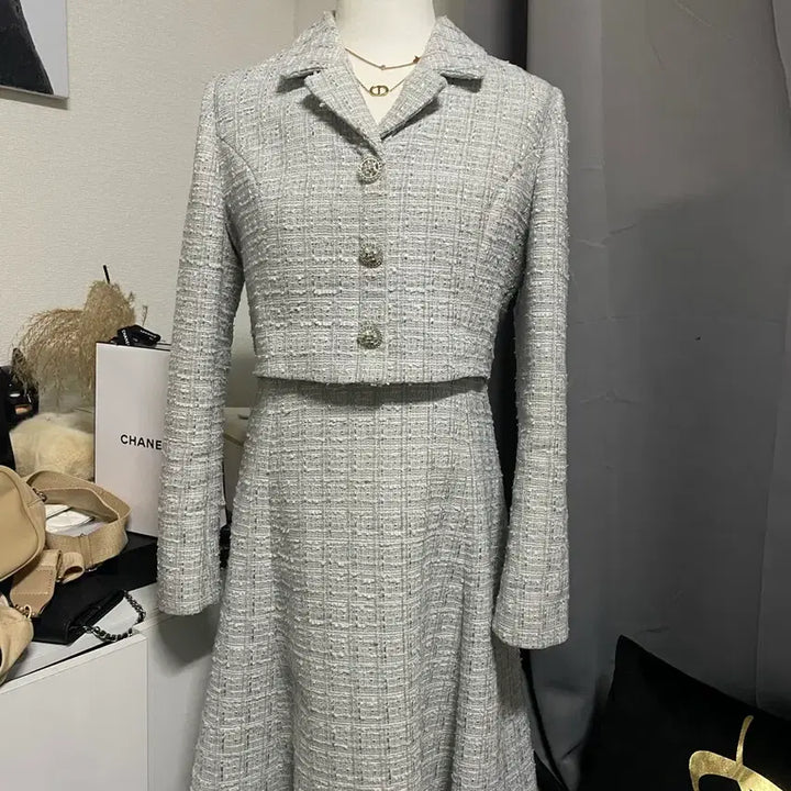 [BUNJANG] Kenneth Lady Tweed Dress / 정품) 케네스레이디 트위드 원피스 하객룩