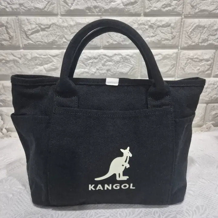 [BUNJANG] Kangol Black Canvas Tote &amp; Shoulder Bag / 캉골 블랙 캔버스 토트백 겸 숄더백