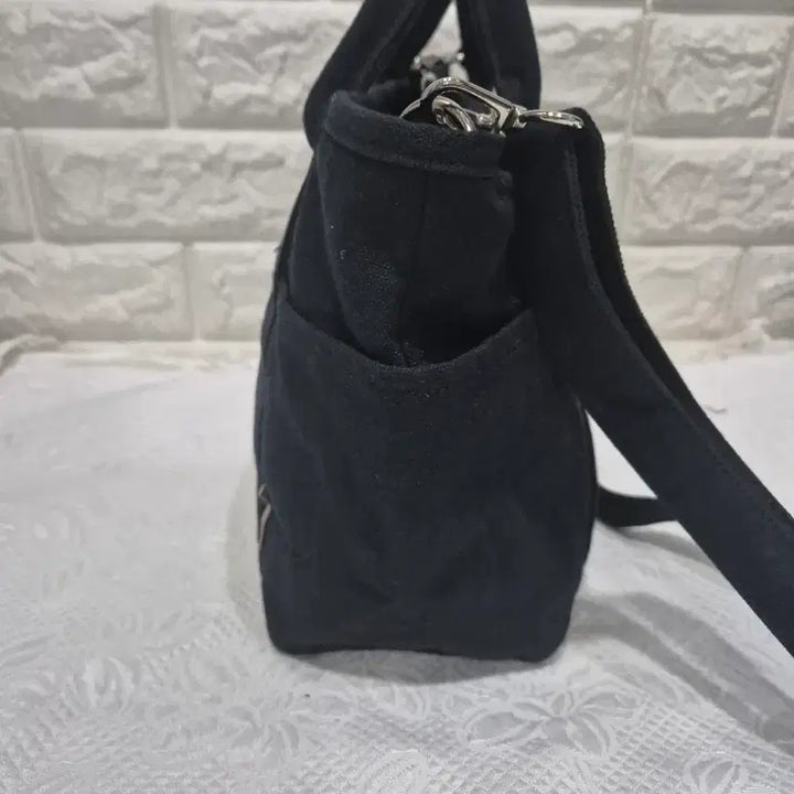 [BUNJANG] Kangol Black Canvas Tote &amp; Shoulder Bag / 캉골 블랙 캔버스 토트백 겸 숄더백