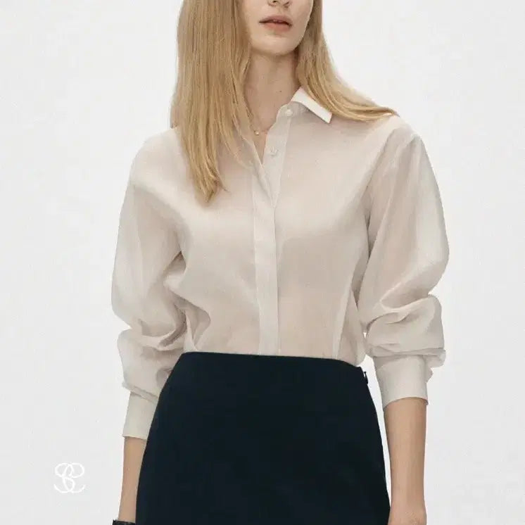 [BUNJANG] SIE Rib Sheer Blouse - Mood Peach / SIE 리브 시어 블라우스 무드피치 택달린 새상품