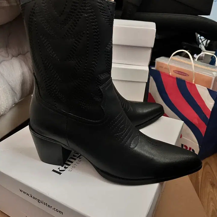 [BUNJANG] Gangjame Western Ankle Boots / 강자매 웨스턴 앵클부츠