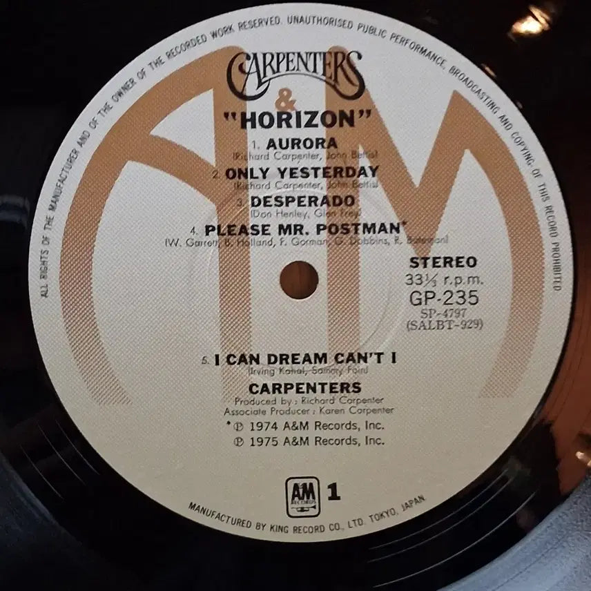 [SOLD OUT] 자켓도 이쁜 Carpenters 카펜터스 LP 레코드