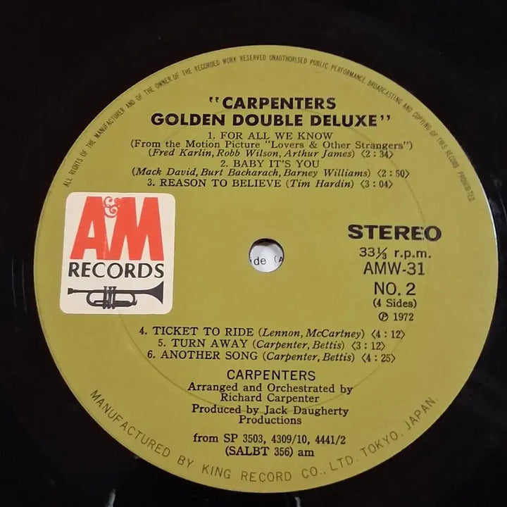 [SOLD OUT] 소장가치 빈티지 카펜터스 (CARPENTERS) 더블 LP