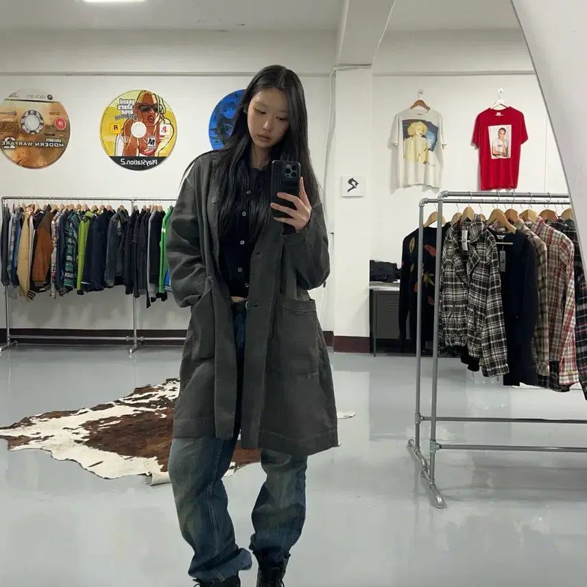 [BUNJANG] Transit Vintage Washed Linen Coat / 트랜짓 빈티지 워시드 린넨 코트