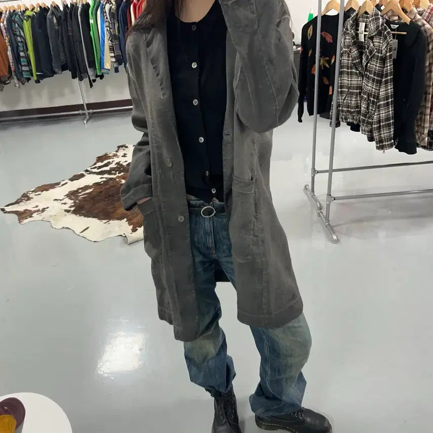 [BUNJANG] Transit Vintage Washed Linen Coat / 트랜짓 빈티지 워시드 린넨 코트