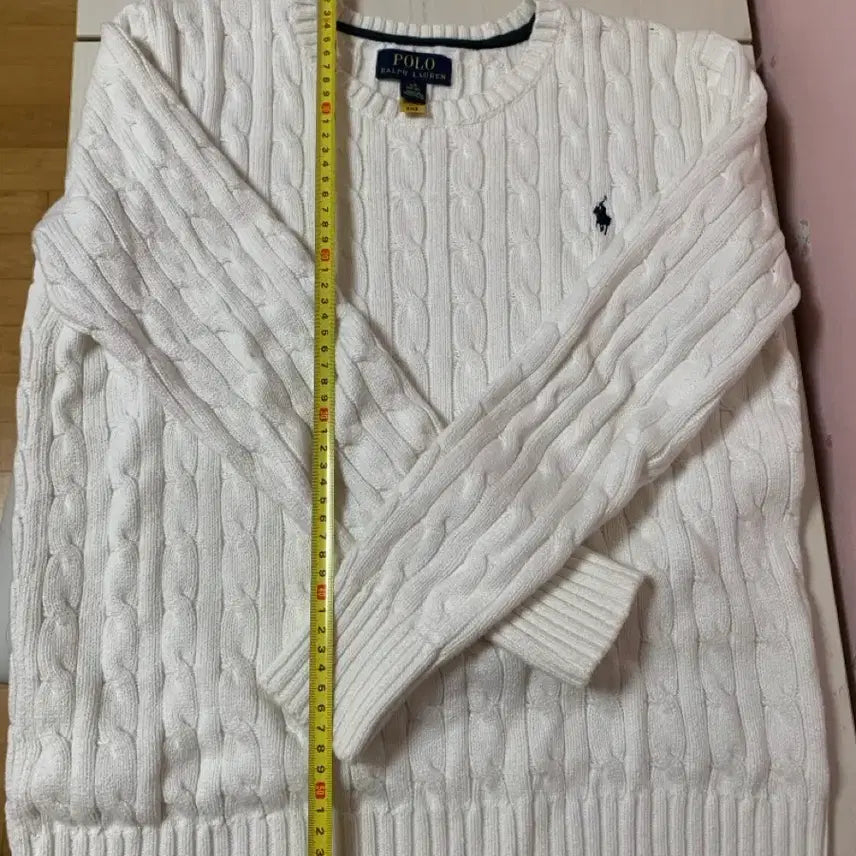 [SOLD OUT] 정품) 폴로 랄프로렌 보이즈 케이블 니트 화이트 L