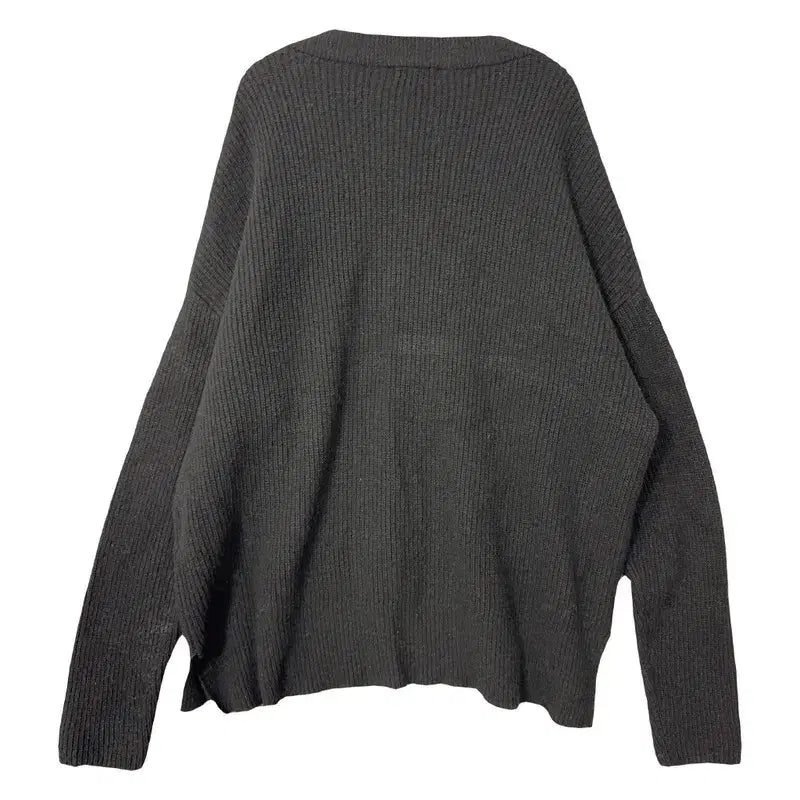 [BUNJANG] INSILENCE Black V-Neck Wool Knit Sweater / 인사일런스 블랙 오버 브이넥 울 니트 S