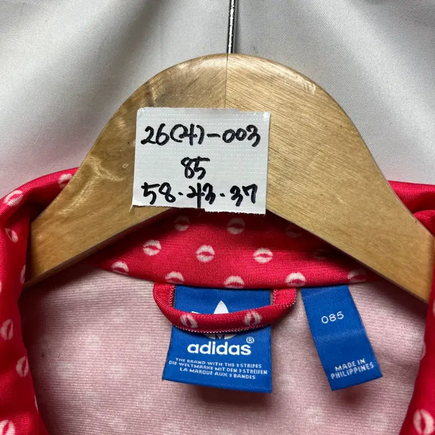 [SOLD OUT] [정품/85] 아디다스 파이어버드 립 핑크 땡땡이 트랙탑/져지