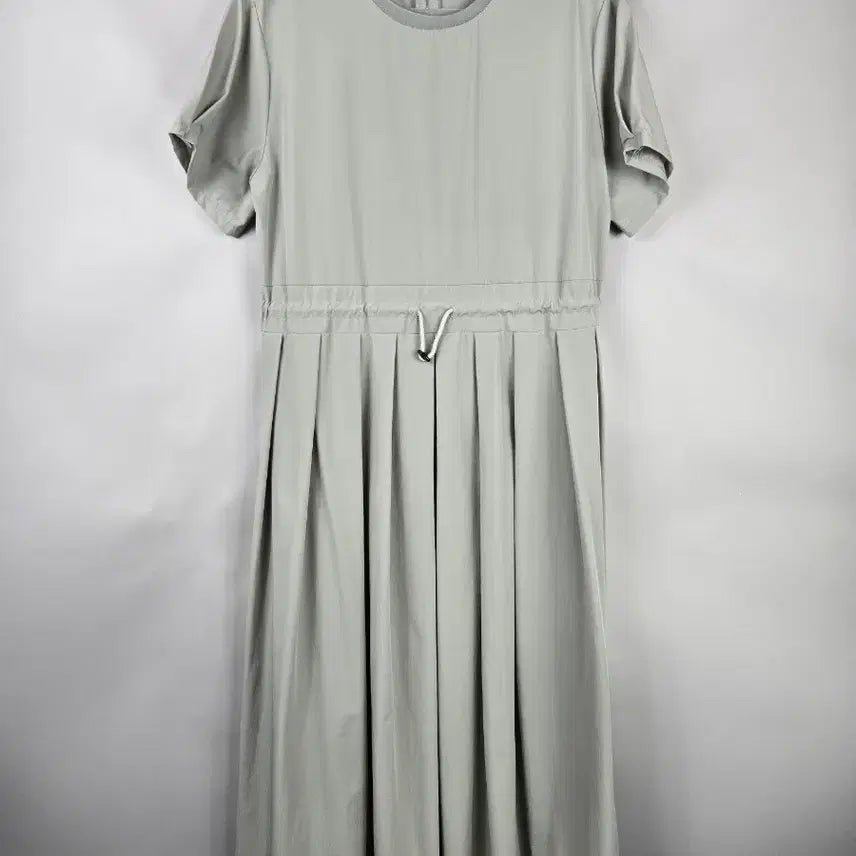 [SOLD OUT] [무료배송]여성 F 얇은 바스락 스판 원단 루즈핏 반팔 롱 원피스 그레이