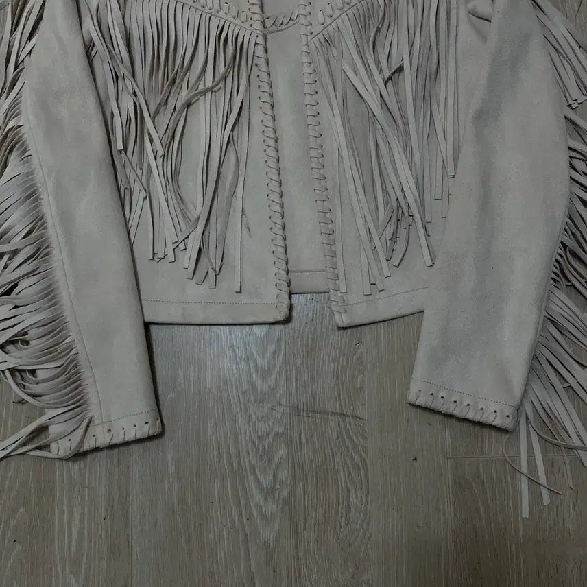 [SOLD OUT] 자라 베이직 프린지 크롭 스웨이드 자켓 S/90