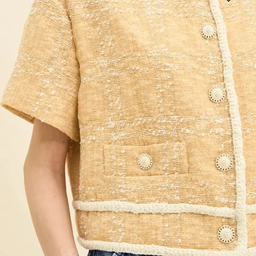 [SOLD OUT] 정가 105만원! 타임 TIME 23 튤 레이어 부클 체크 자켓 새제품
