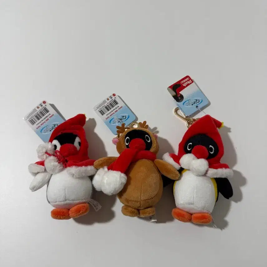 [BUNJANG] Pingu Pinga Winter Cape and Rudolph Bag Charm Keychain / 핑구 핑가 겨울 망토,루돌프 가방고리 인형 키링