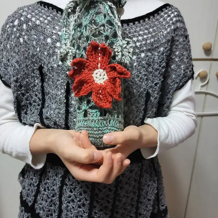 [BUNJANG] Mini Net Bag Water Bottle Holder / 미니 네트백 텀블러백 뜨개가방 새상품
