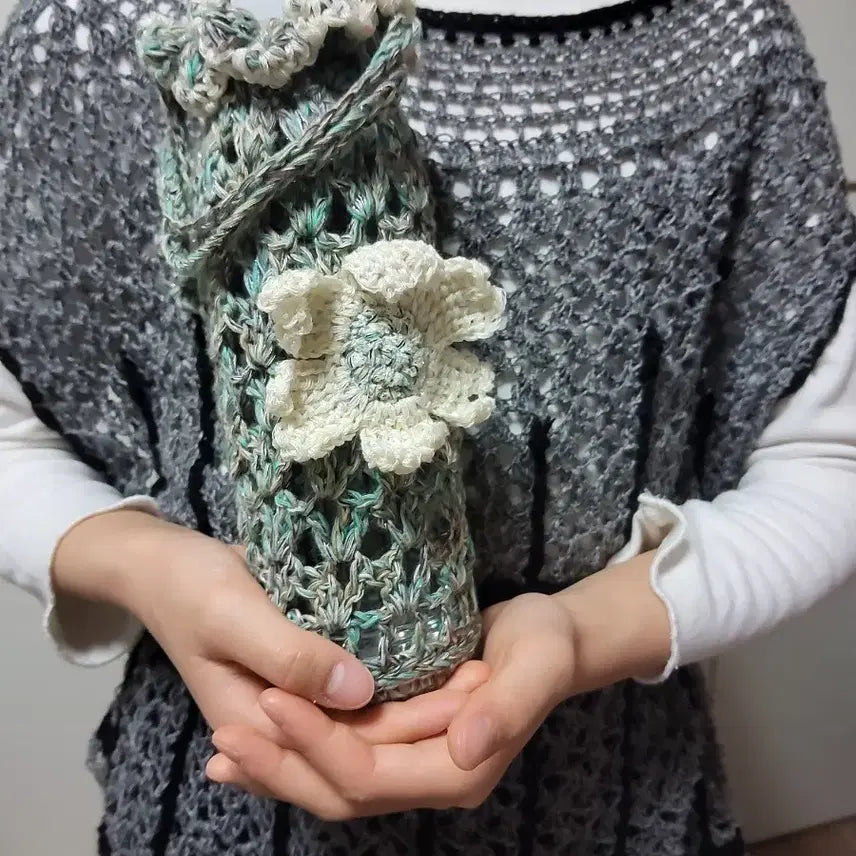 [BUNJANG] Mini Net Bag Water Bottle Holder / 미니 네트백 텀블러백 뜨개가방 새상품