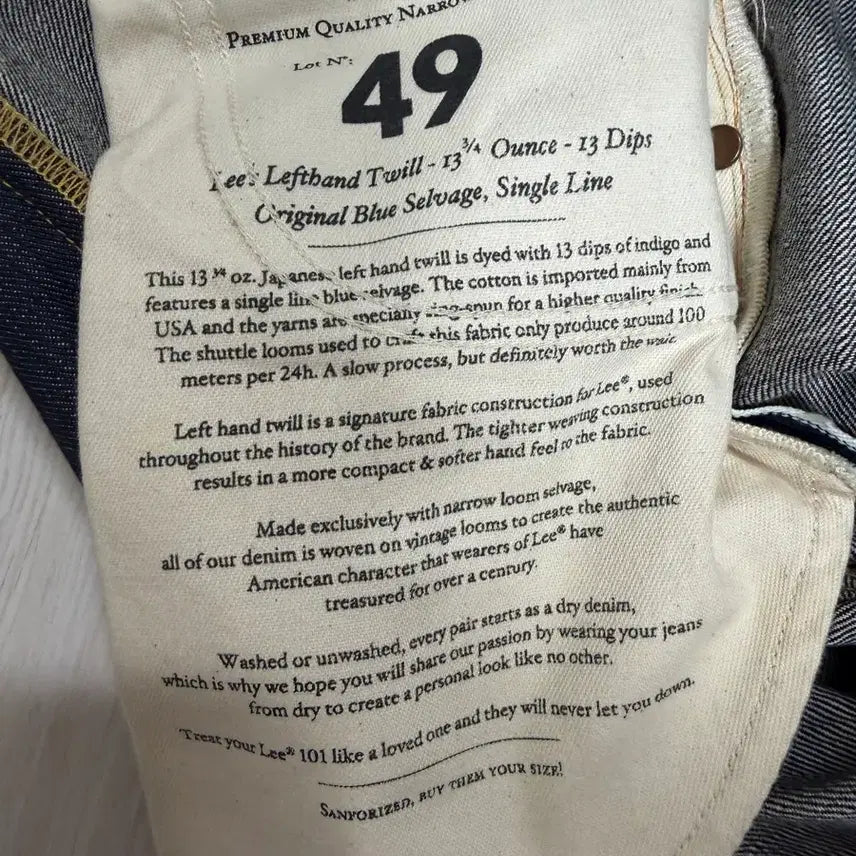 [BUNJANG] Lee101 Rider Selvedge Jeans / lee101 rider 리101 라이더 셀비지진 101z