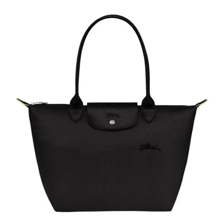 [BUNJANG] Longchamp Le Pliage Green M Shoulder Bag Black / 롱샴 르플리아쥬 그린 M 숄더백 블랙