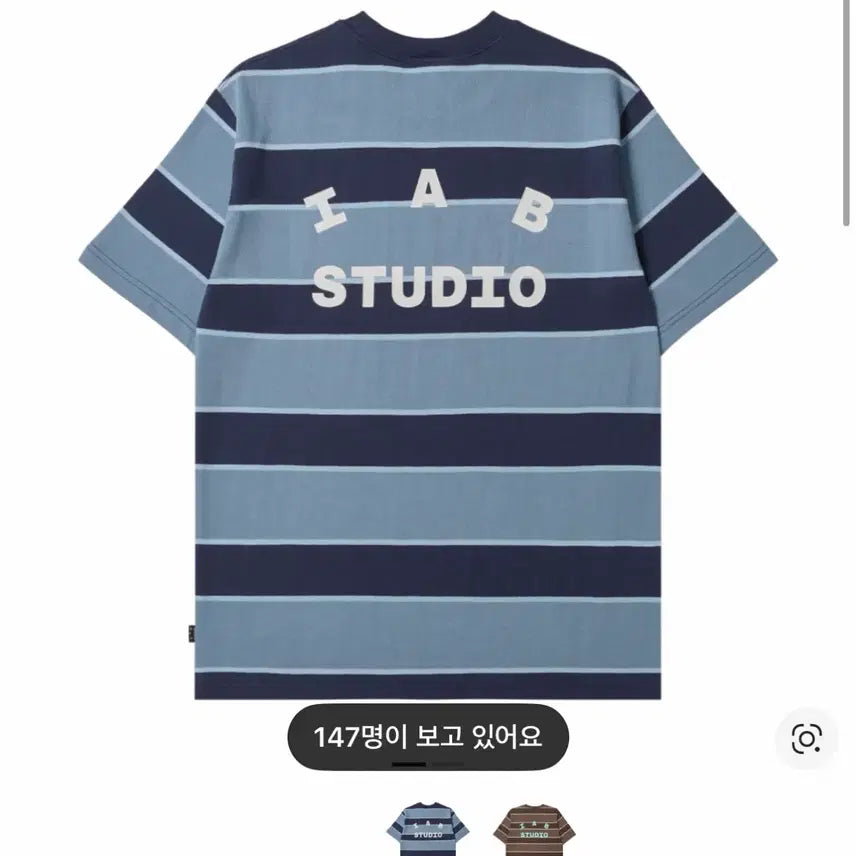 [BUNJANG] IAB Studio Stripe T-shirt Blue White / [XL] 아이앱 스튜디오 스트라이프 티셔츠 블루 화이트