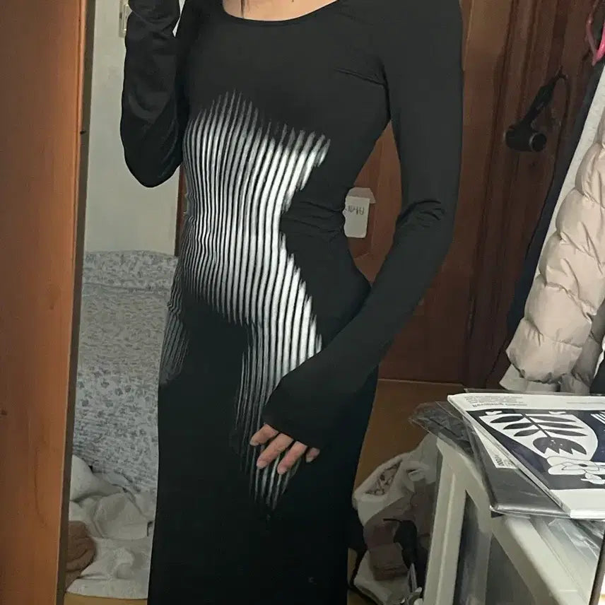 [BUNJANG] Body Printing Long Dress / 바디프린팅 롱 원피스