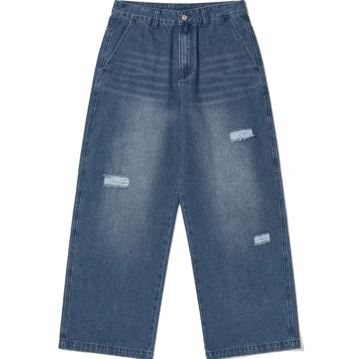[BUNJANG] Urban D Type Wide Denim Pants / 어반디타입 데미지  와이드 데님 팬츠