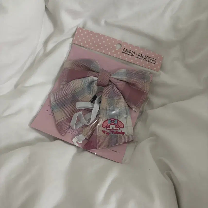 [BUNJANG] Sanrio My Melody Check Ribbon / 산리오 22 마이멜로디 체크리본
