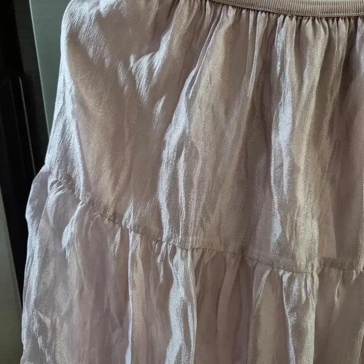 [BUNJANG] Long Tiered Chiffon Skirt / 민트색, 연보라색 펄 롱스커트 44~슬림77까지/샤스커트