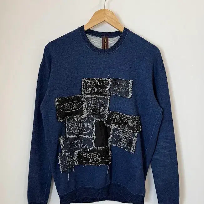 [BUNJANG] Mihara Yasuhiro Vintage Sweatshirt Blue / 미하라 야스히로 빈티지 맨투맨티 블루