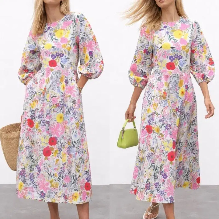 [BUNJANG] Zara Balloon Flower Dress / 자라 벌룬 플라워 원피스