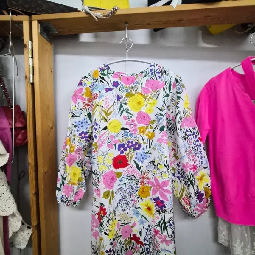 [BUNJANG] Zara Balloon Flower Dress / 자라 벌룬 플라워 원피스