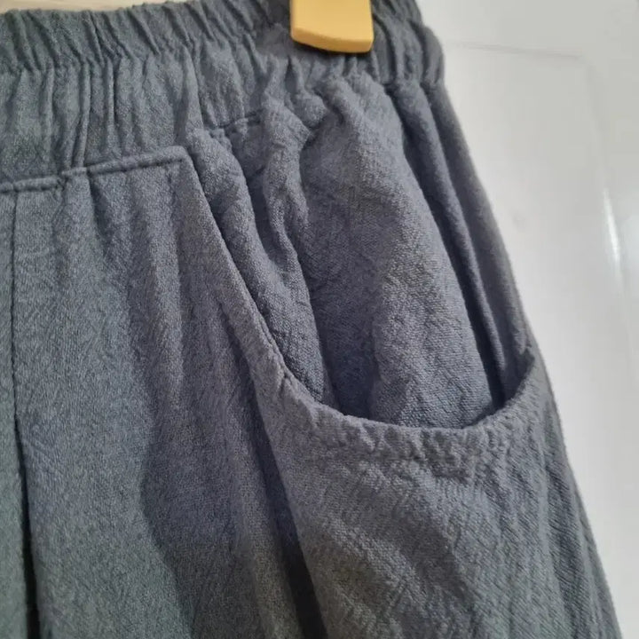[BUNJANG] Summer Cool Side Lace Cotton Banded Pants / 여름 시원한 깜찍한옆줄 레이스  밴딩 . 면 베기통바지. 77까지