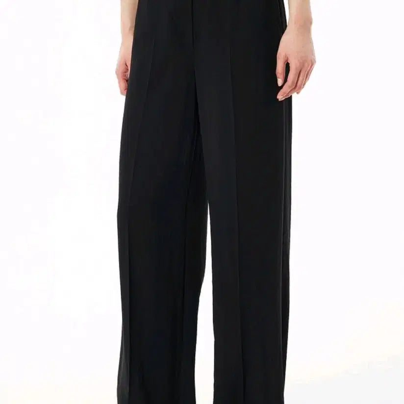 [BUNJANG] VOV Waist Banding Poly Wide Pants / 보브 웨이스트 밴딩 폴리 와이드 팬츠 