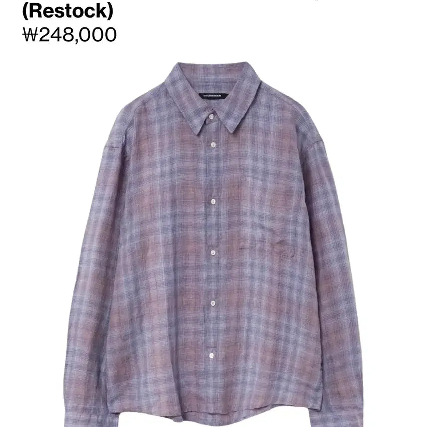 [BUNJANG] Hatching Room Museum Linen Check Shirt / [3]해칭룸 뮤지엄 셔츠 린넨 체크 퍼플