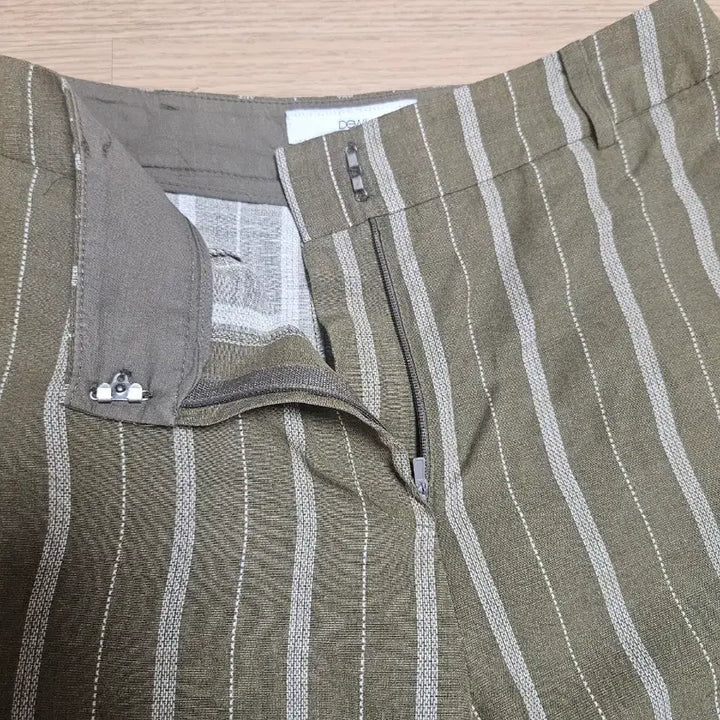 [BUNJANG] DEWL Stripe 9/10 Length Linen Blend Wide Pants / 듀엘 스트라이프 9부 마혼방 와이드 팬츠