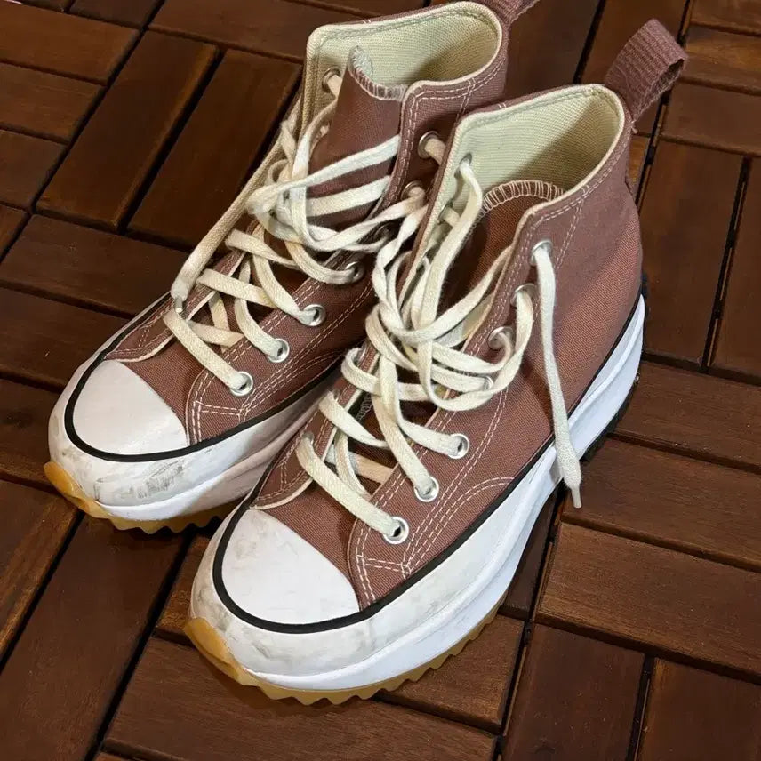 [BUNJANG] Converse Run Star Hike Pink High Top Sneakers / 컨버스 런스타 하이크 핑크