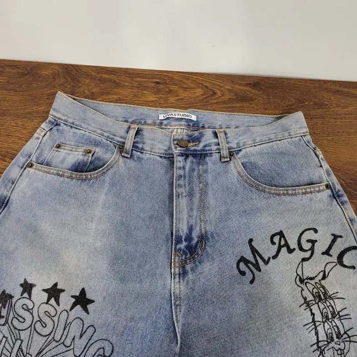 [BUNJANG] VIVASTUDIO Drawing Denim Pants 32 / 비바스튜디오 드로잉 데님 팬츠 32